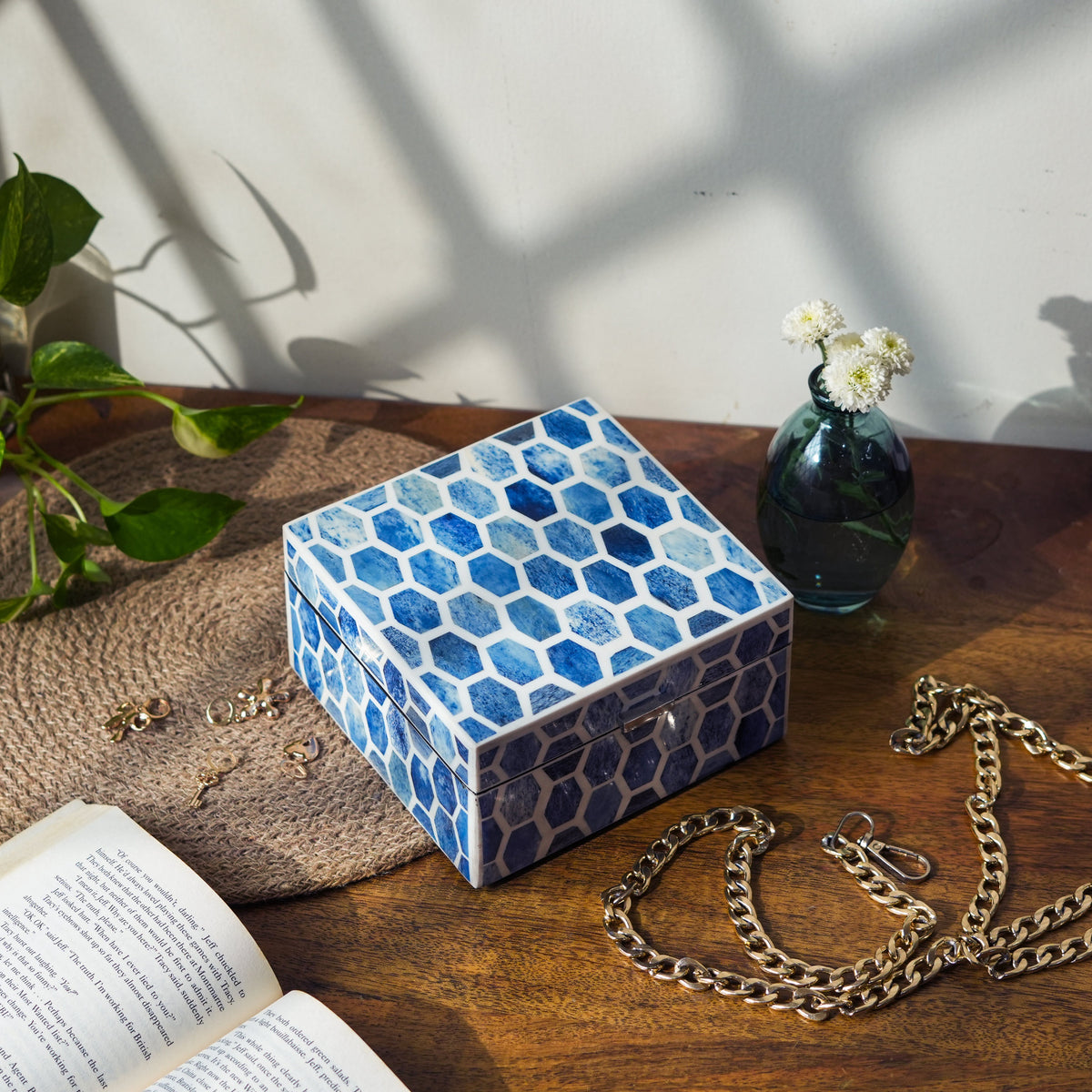 Gramercy Blue Bone Inlay Box