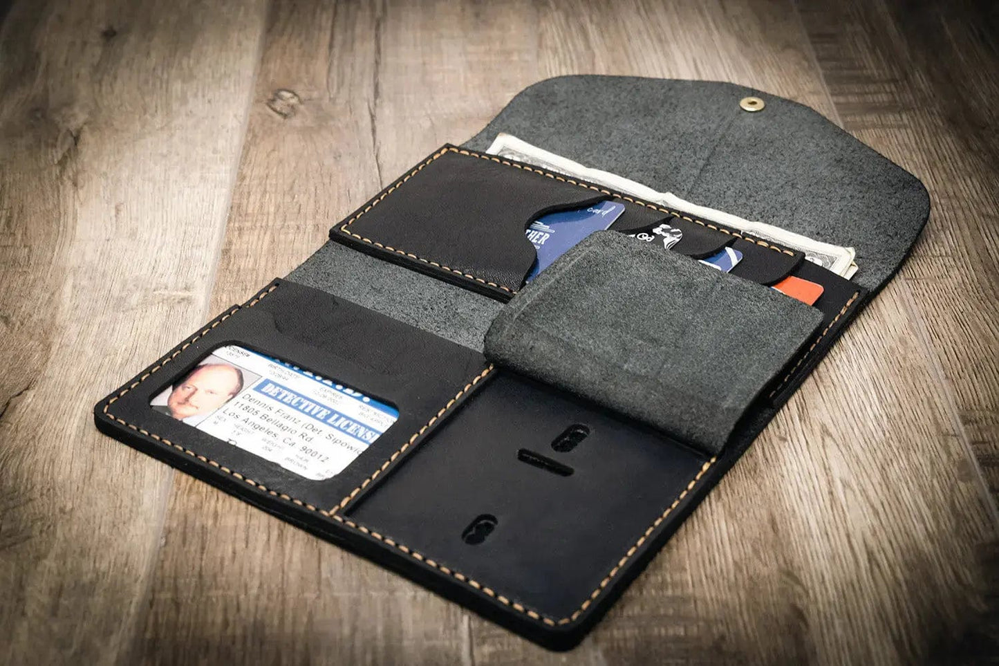 Badge Clutch Wallet - Black