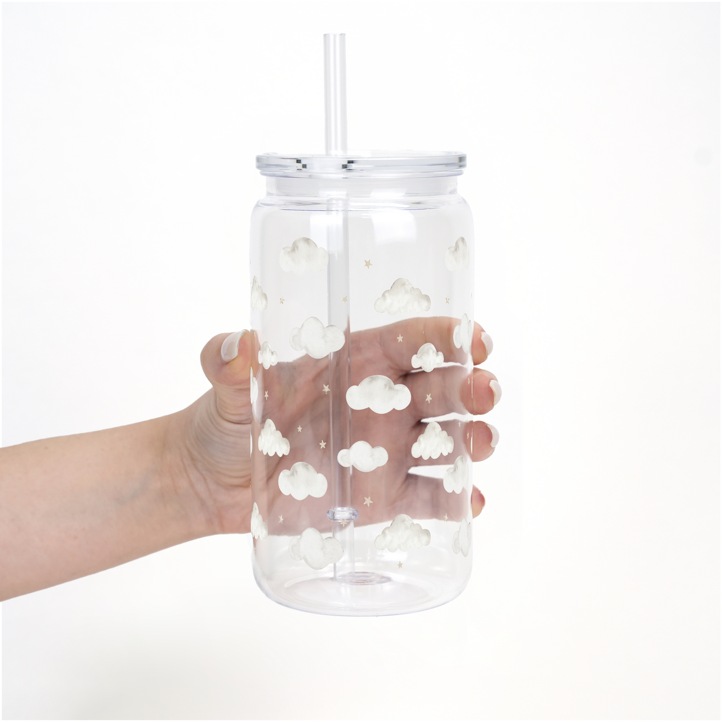 Dreamy Clouds Cup With Lid and Straw