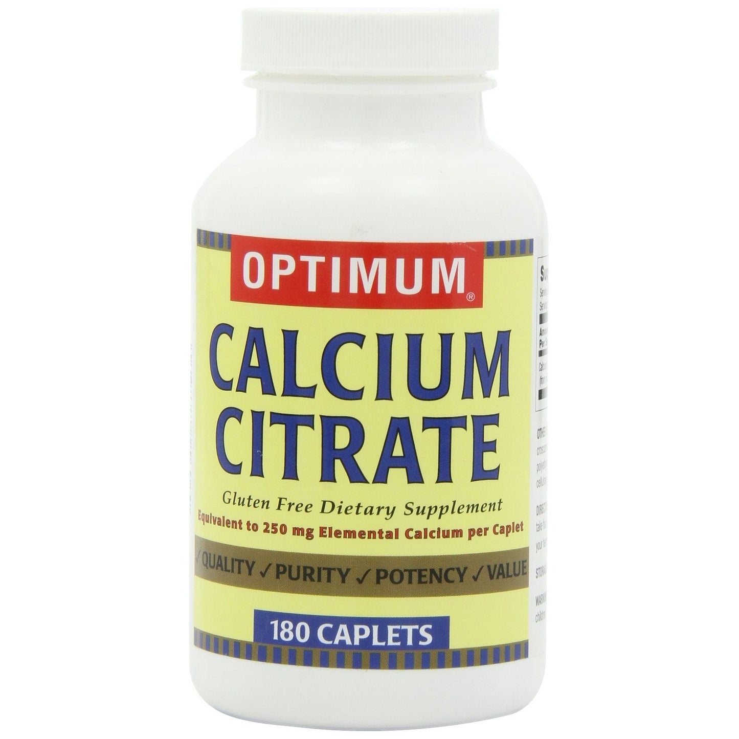 Optimum Calcium Citrate, 180 Caplets