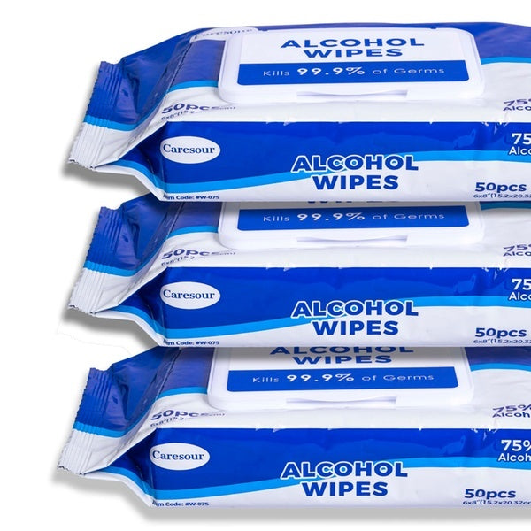 Caresour Hand Wipes, 70% Alcohol, 50Ct