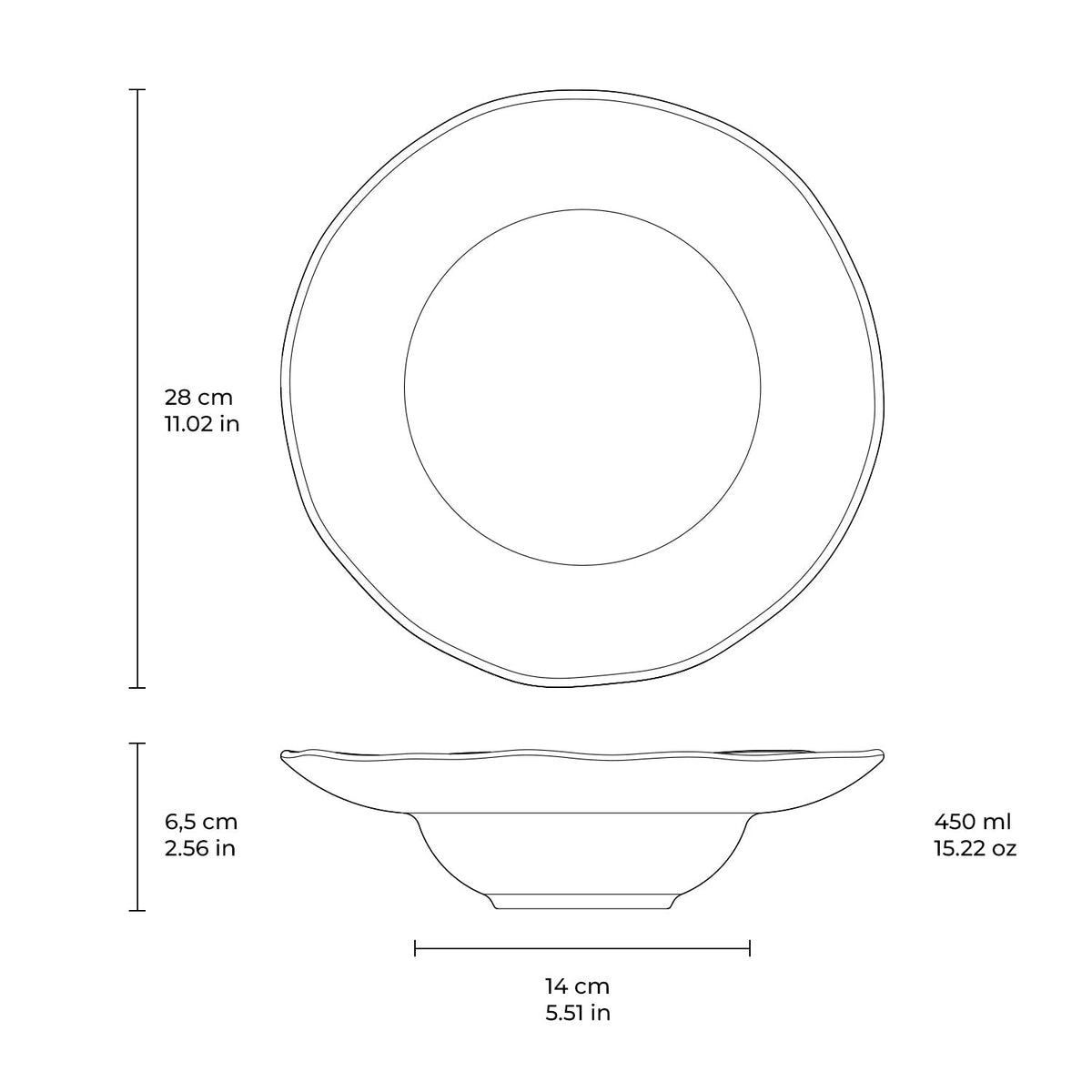Deep Rim Plate Set of 4