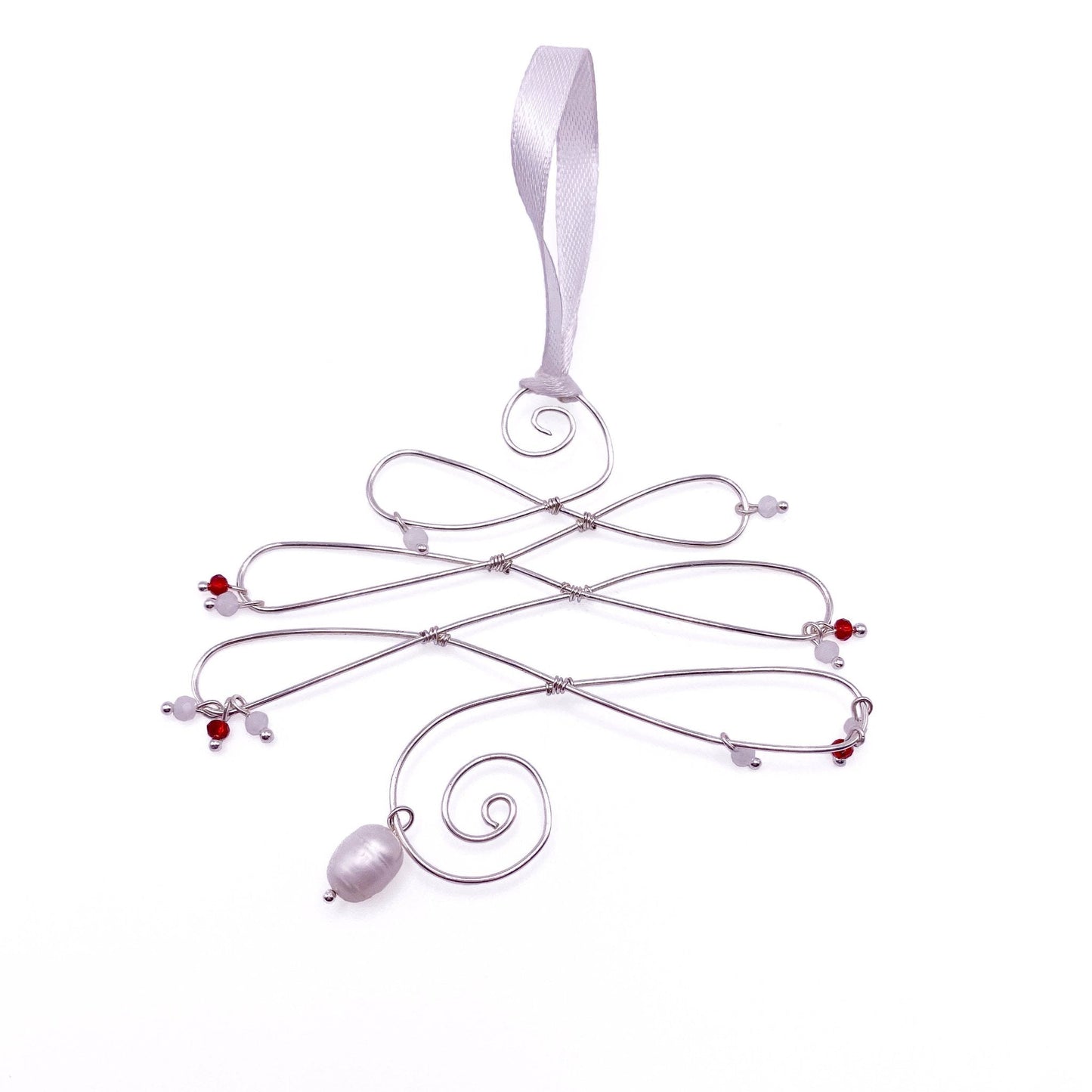 Fa-la-la silver ornament