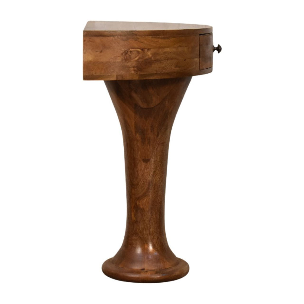 Solid Wood Amber Pedestal Console Table