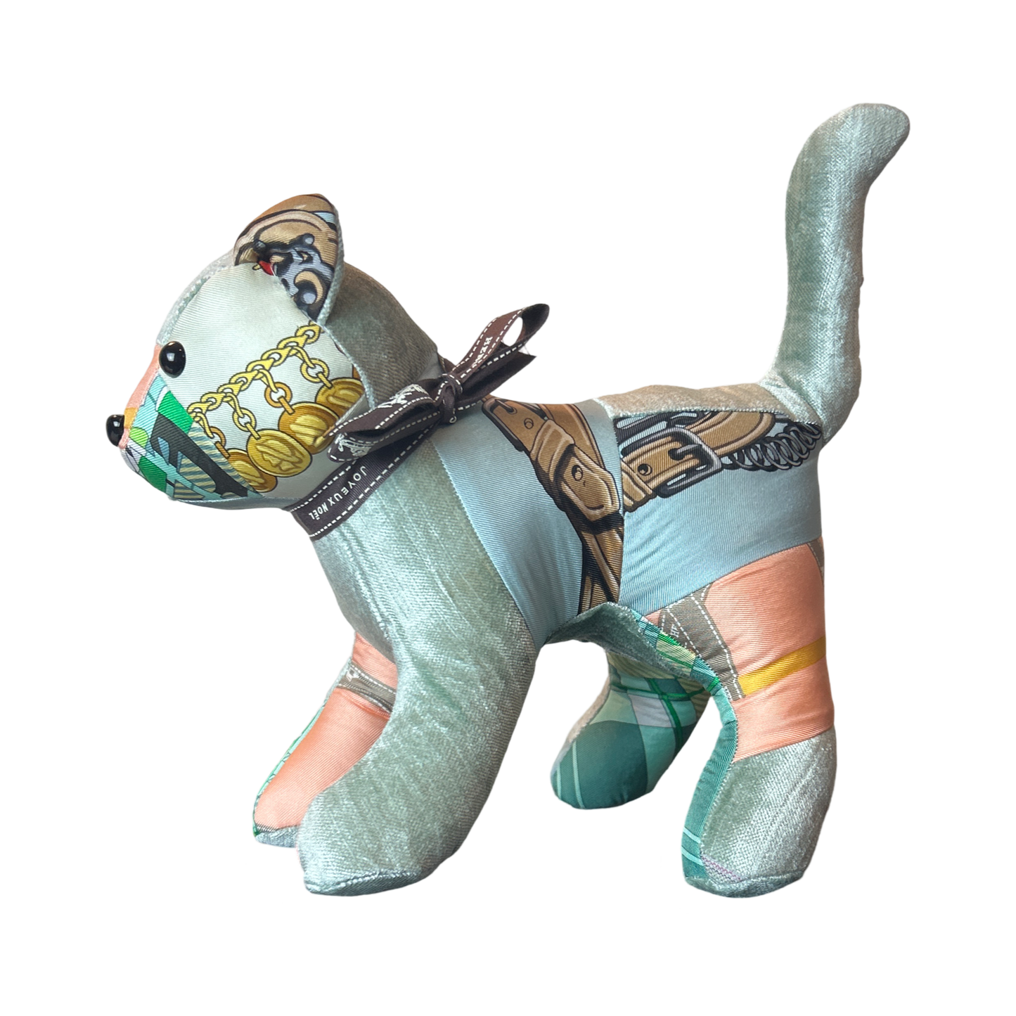 Vintage Silk Scarf Patchwork Kitten