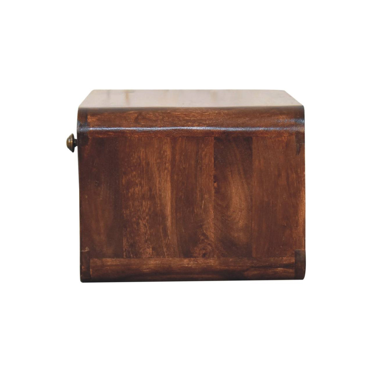 Solid Wood Curved California Walnut Wall-Mounted Bedside Table