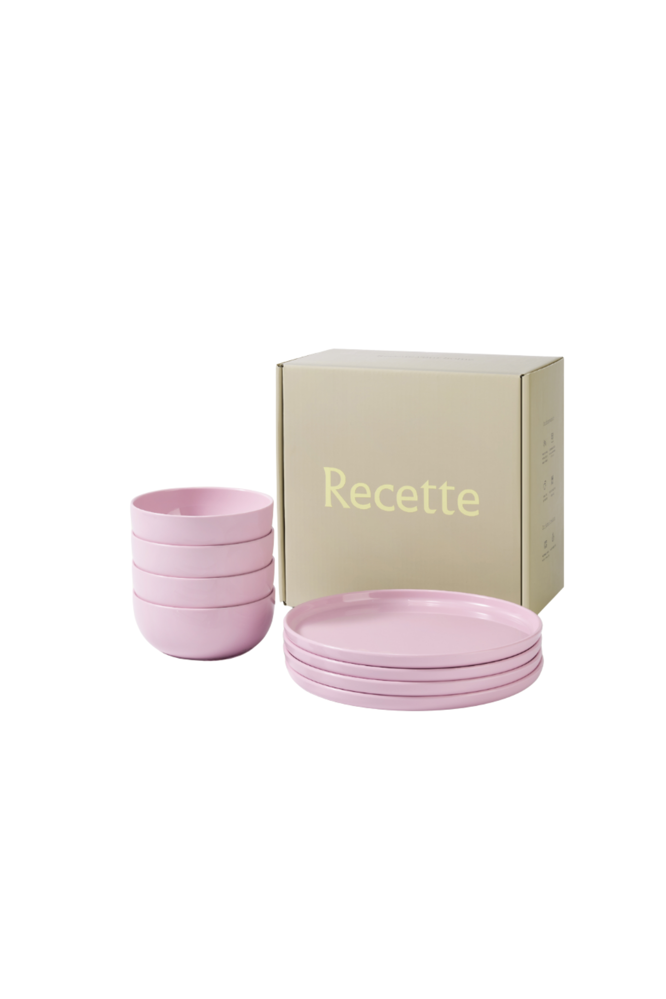 Plate and Bowl Set | Pink