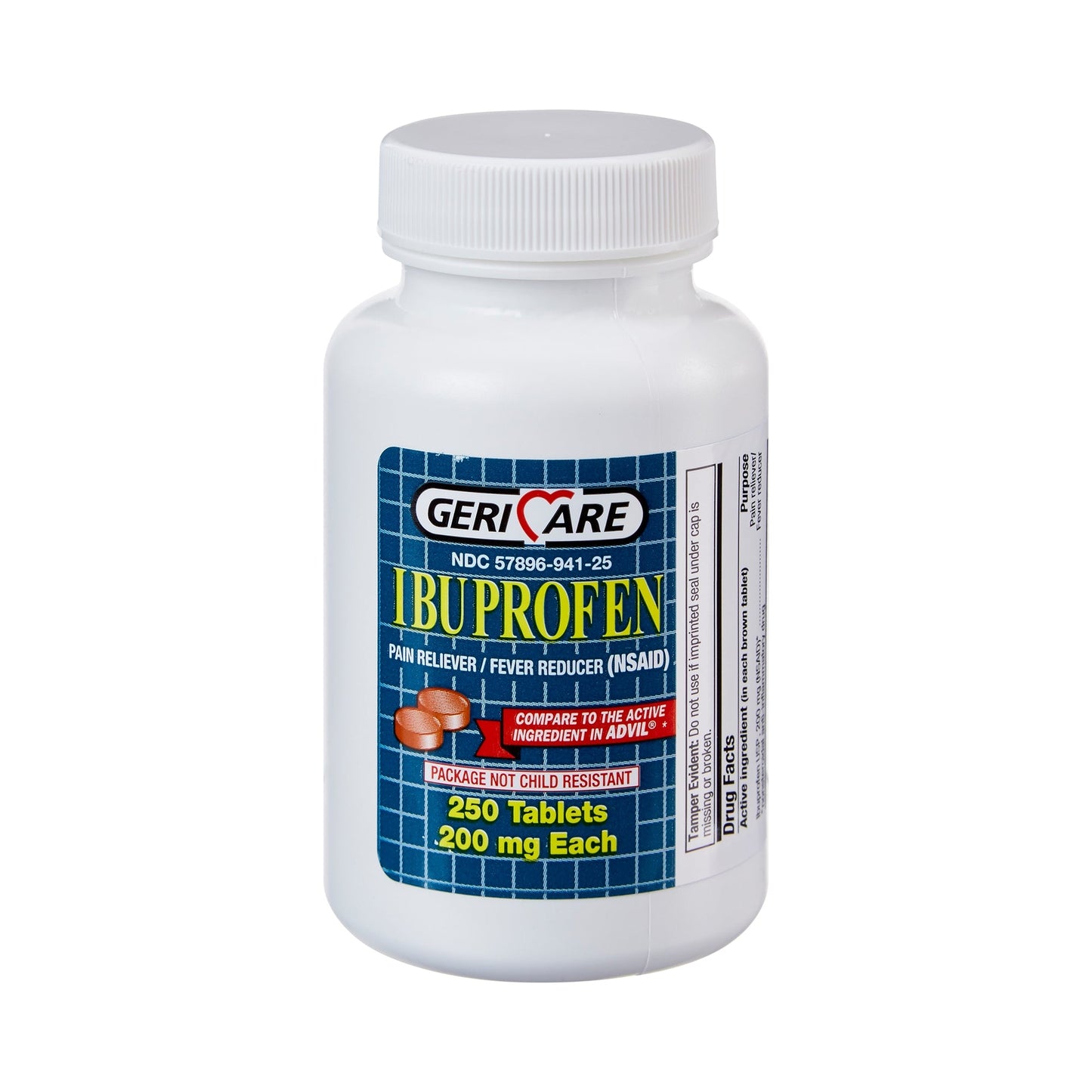 Geri Care Ibuprofen 200 Mg Pain Relief fever Reducer 200 Tablets & Sealed