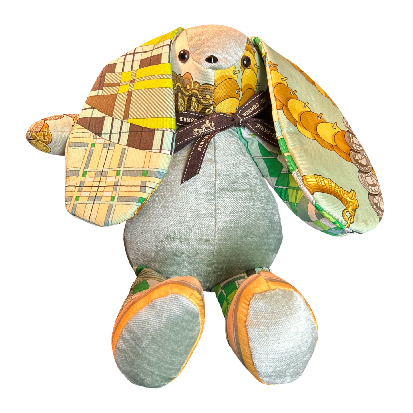 Vintage Silk Scarf Patchwork Bunny