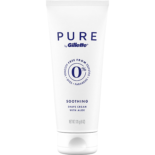 Gillette Pure By Shave Cream, With Aloe, Soothing 6 Oz