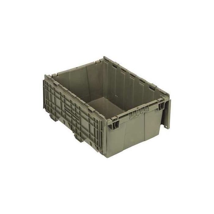 Quantum Storage Systems Gray Attached Lid Container, Plastic