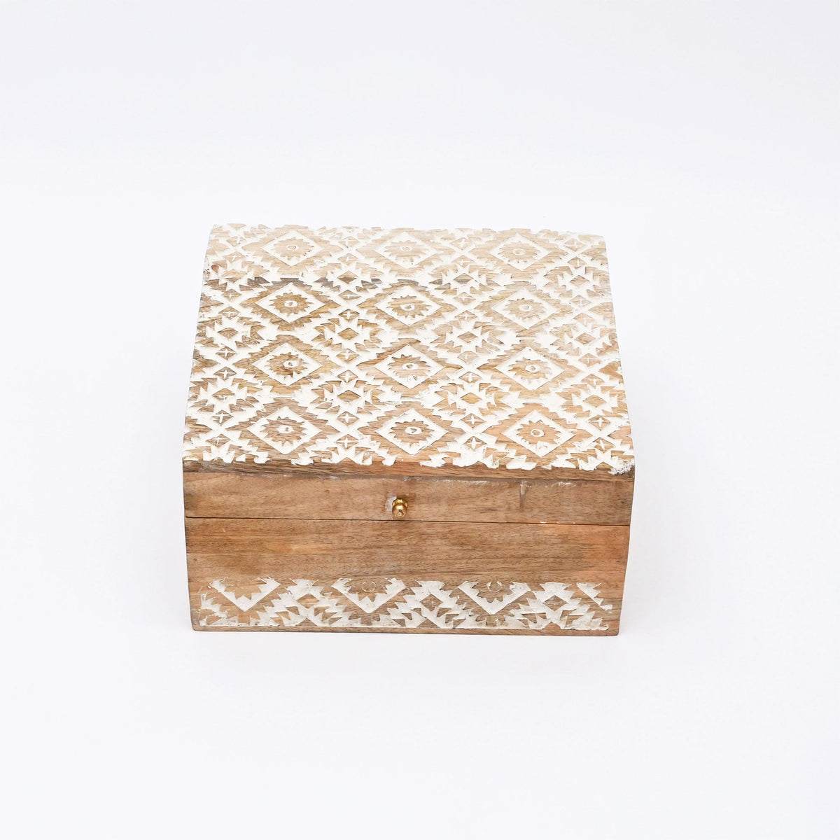 Decorative Nested Boxes Set of 3 | Hand Carved | Mango Wood