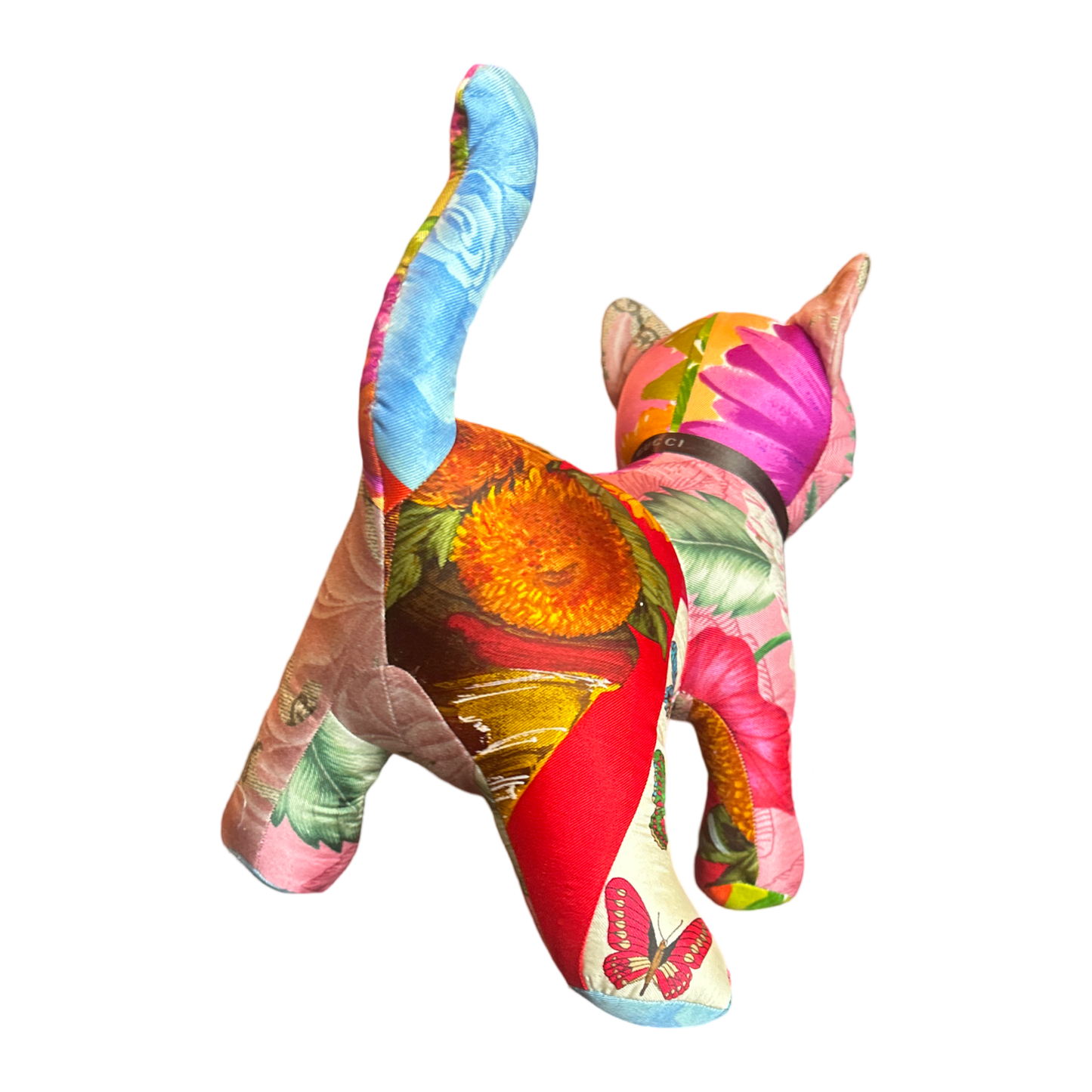 Vintage Silk Scarf Patchwork Kitten