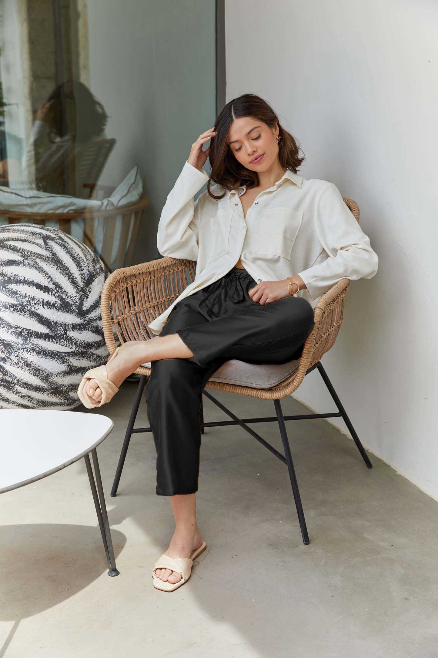 Washed Silk Pocket Trouser
