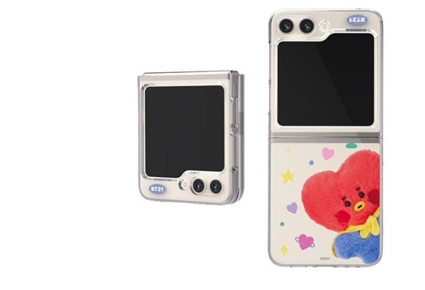 BT21 Fluffy Galaxy Z Filp5 Clear Slim Case