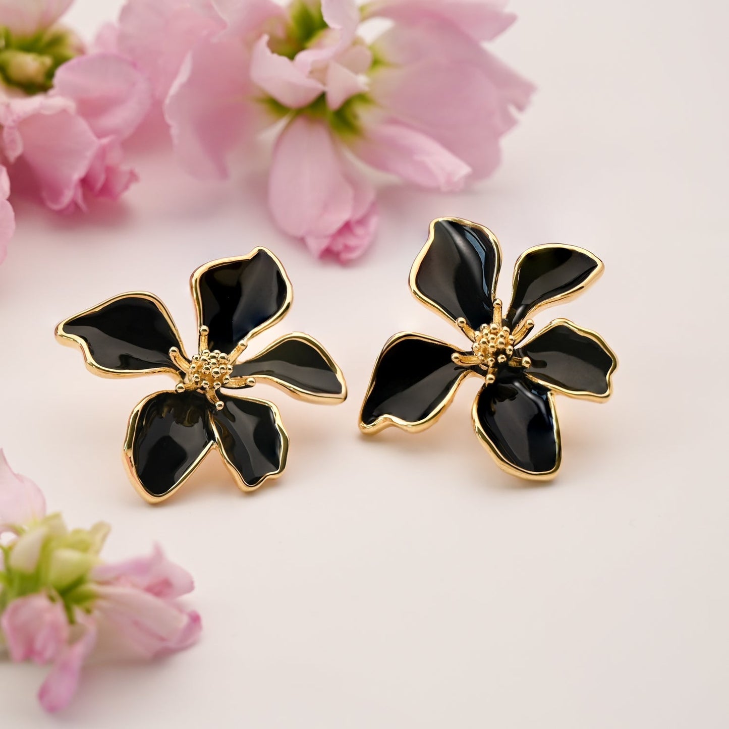 Bloom Earrings in Midnight Black