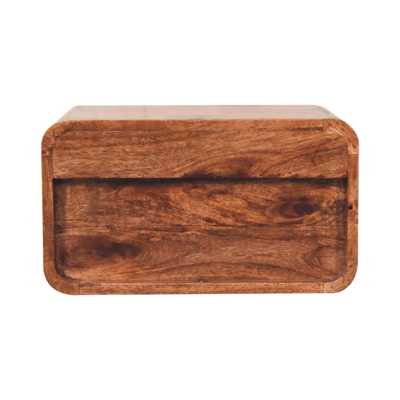 Solid Wood Honey Caramel Floating Bedside Table