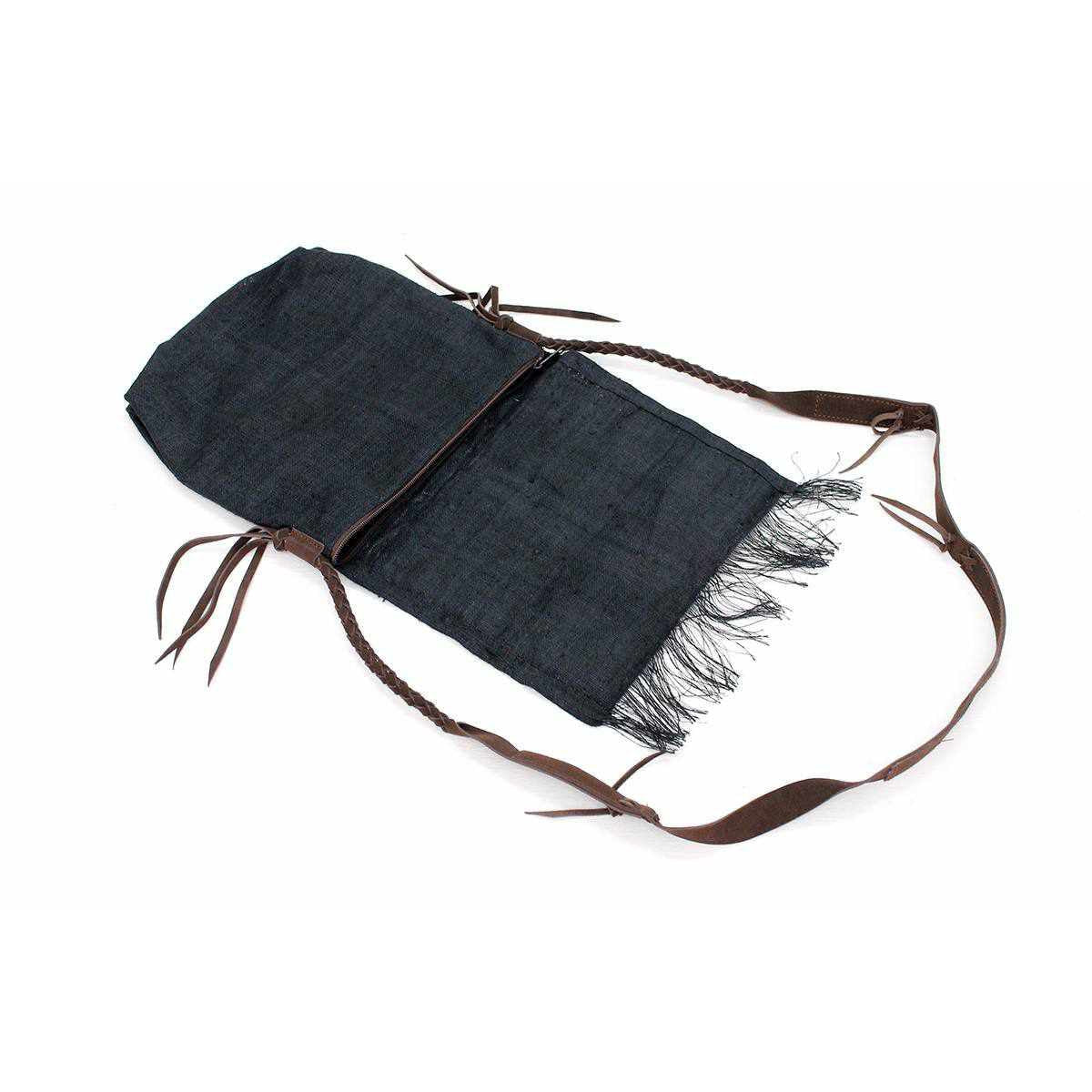 Hemp Diamond Cross-body Embroidered Fabric Purse - Thailand