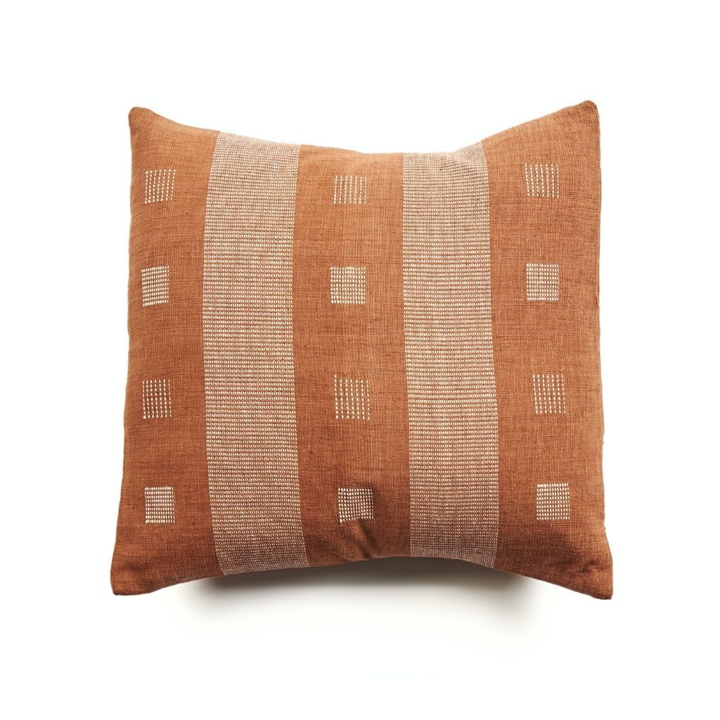 Chokor Nira Ochre Organic Cotton Handloom Pillow
