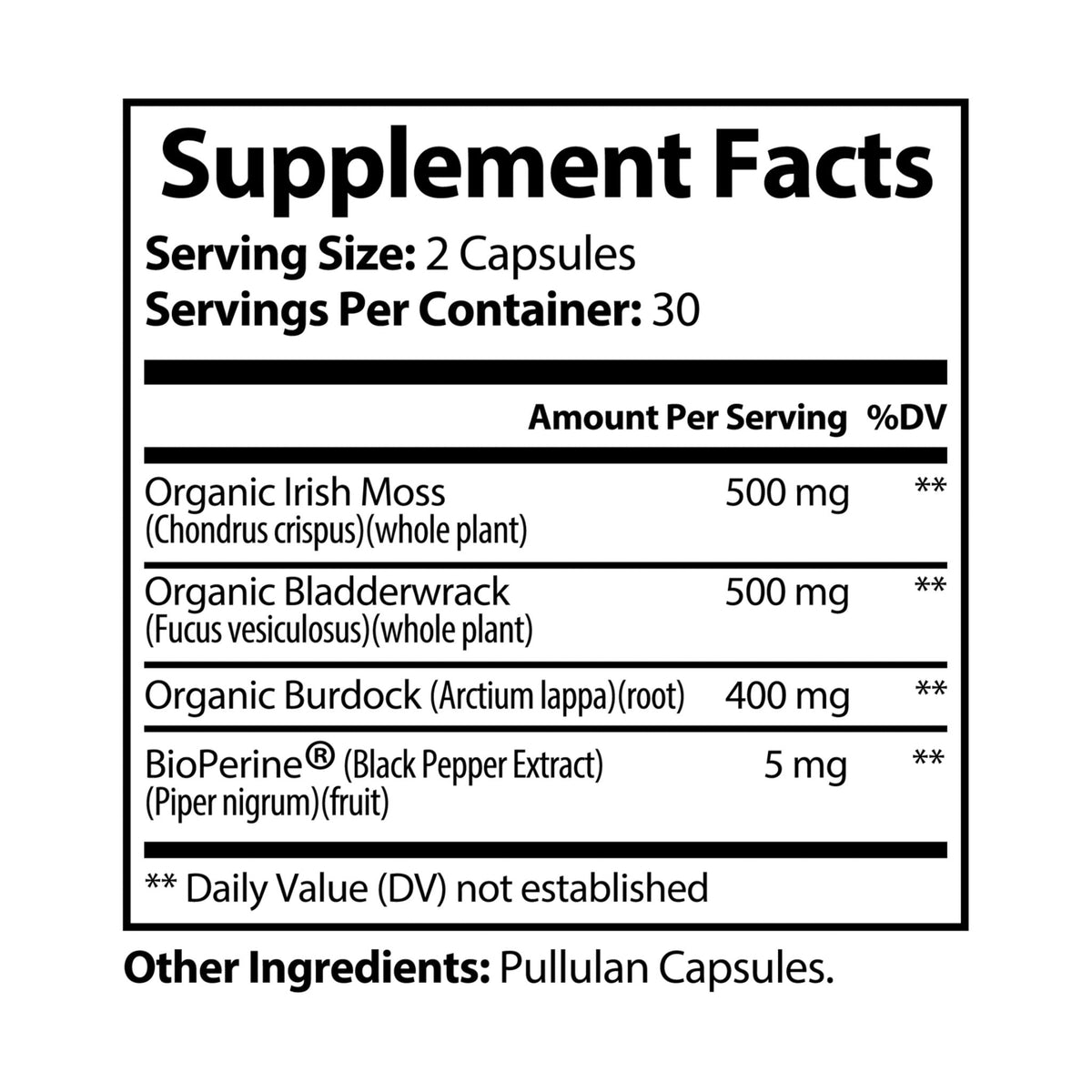 Algaris Sea Moss Supplement (60 Capsules)