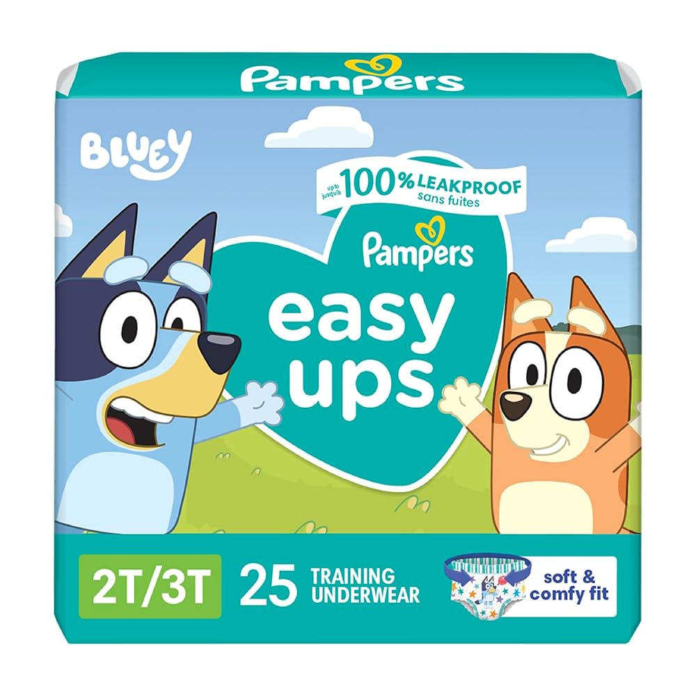 Pampers Easy Ups Training Underwear Boys Size 4 2T3T, 25 Count