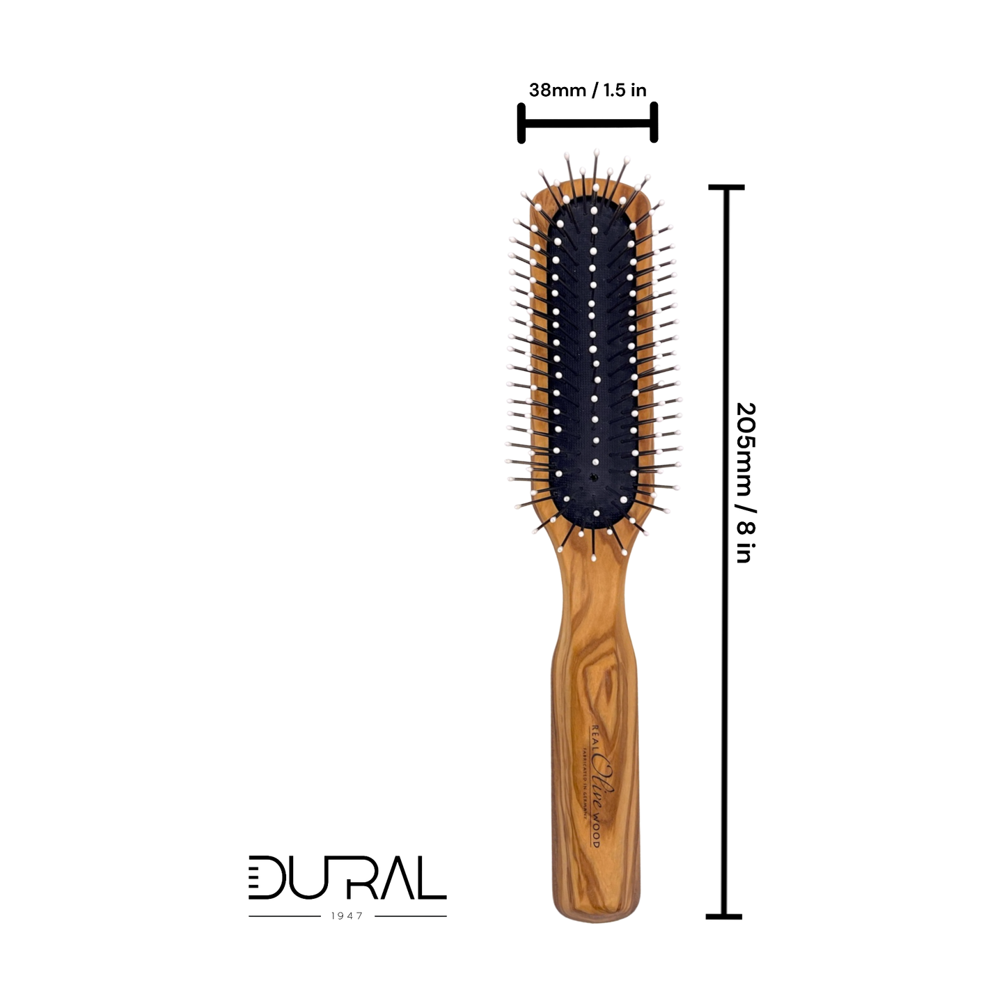 Dural Wooden Rubber Cushion Brush Steel Pins with Plastic Tips