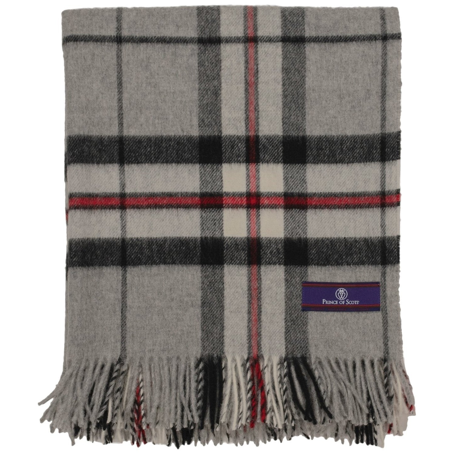 Prince of Scots Merino Wool Throw ~ Grey Thompson ~