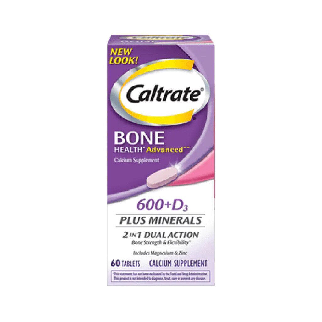 Caltrate 600+D3 Plus Minerals Bone Health Advanced -- 60 Tablets