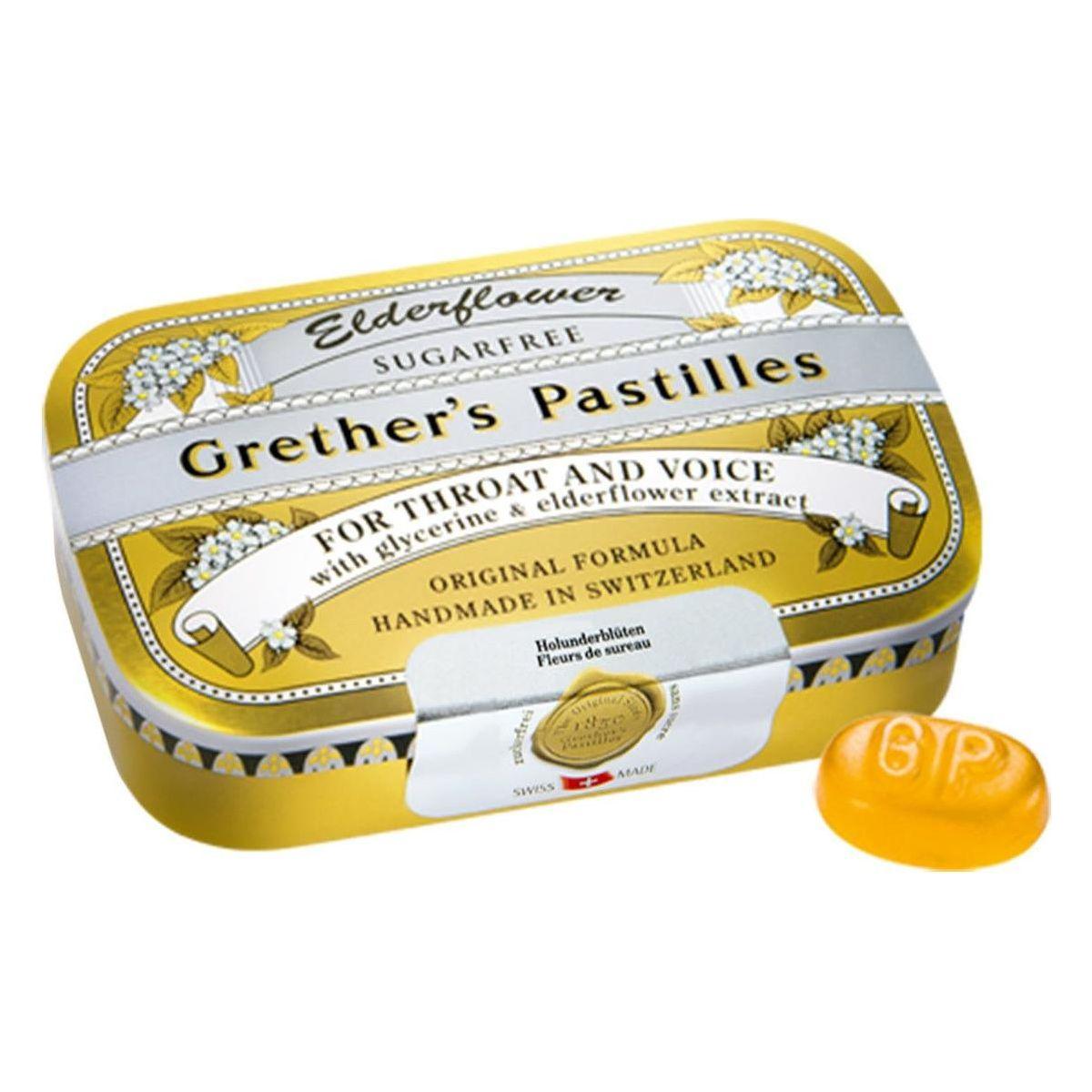 Grether's Pastilles Elderflower Sugar-free 24 Lozenges