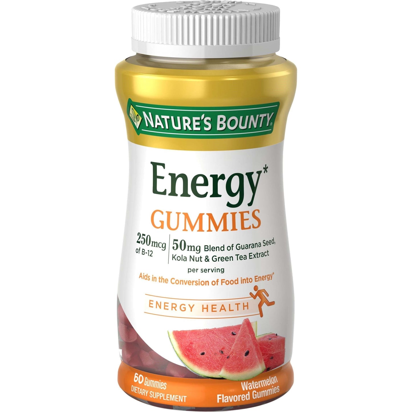 Nature's Bounty Energy Gummies, Watermelon Flavored, 60 Gummies