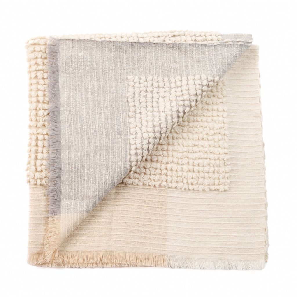 Butterscotch Handloom Hand Knotted Textured Plush Merino Throw