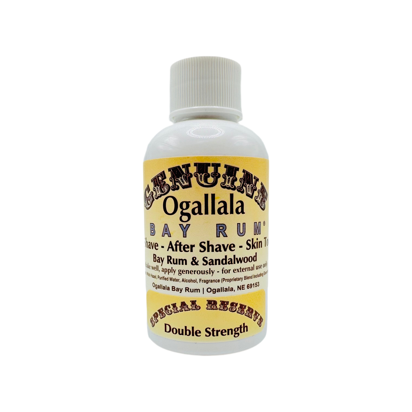 Ogallala Bay Rum & Sandalwood Double Strength Pre Shave - After Shave - Skin Toner 2 Oz