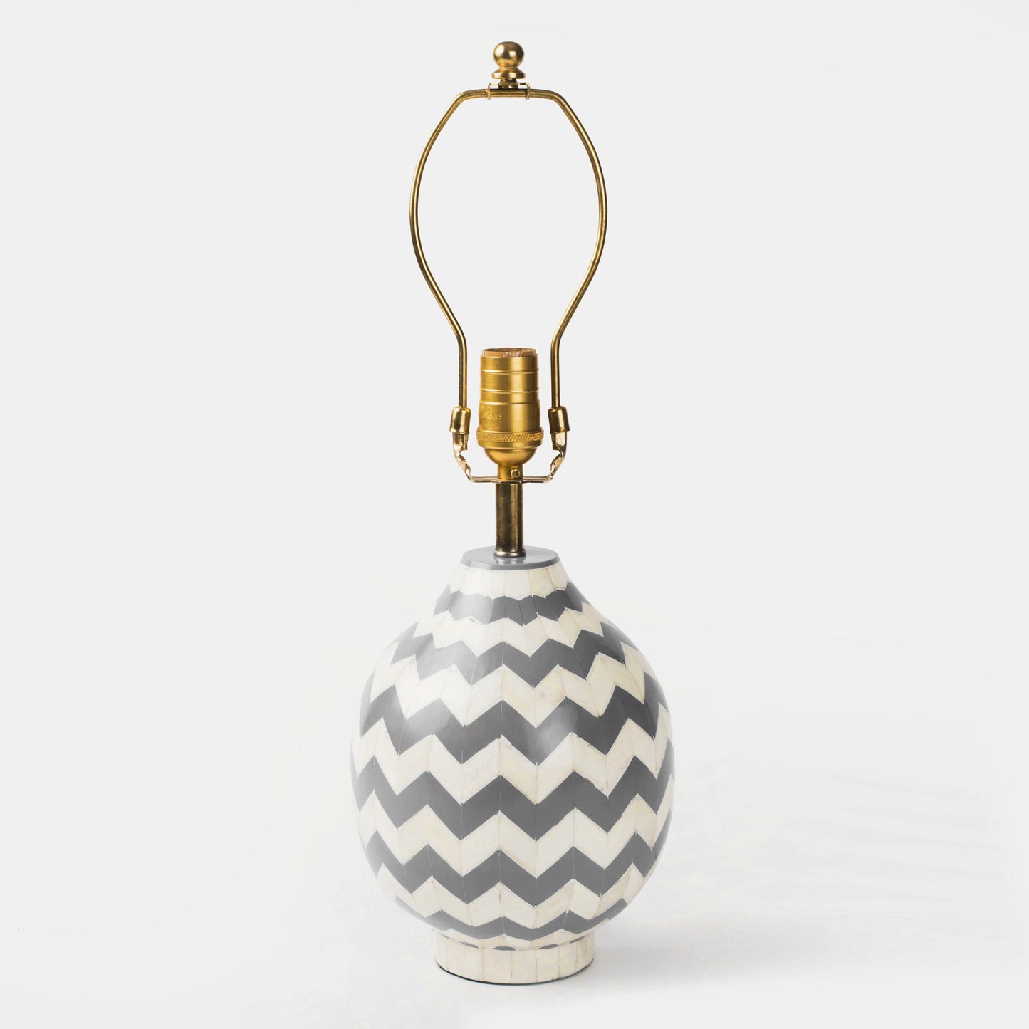 Grey Herringbone Table Lamp