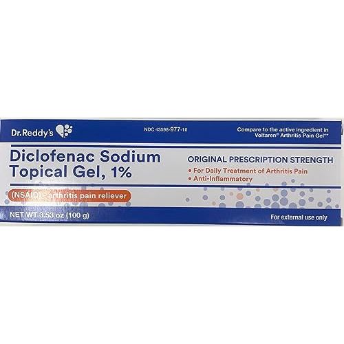 Dr. Reddy's Diclofenac Sodium Tropical Gel, 1%, Arthrithis Pain Reliever (100 Grams)