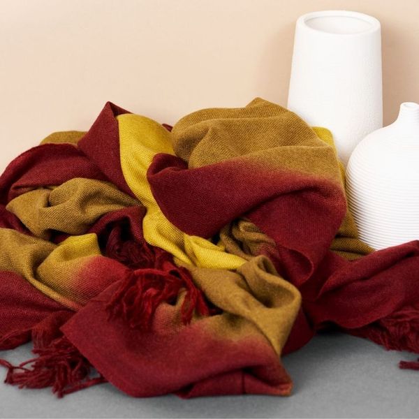 Marigold Merino Ombre Handloom Throw