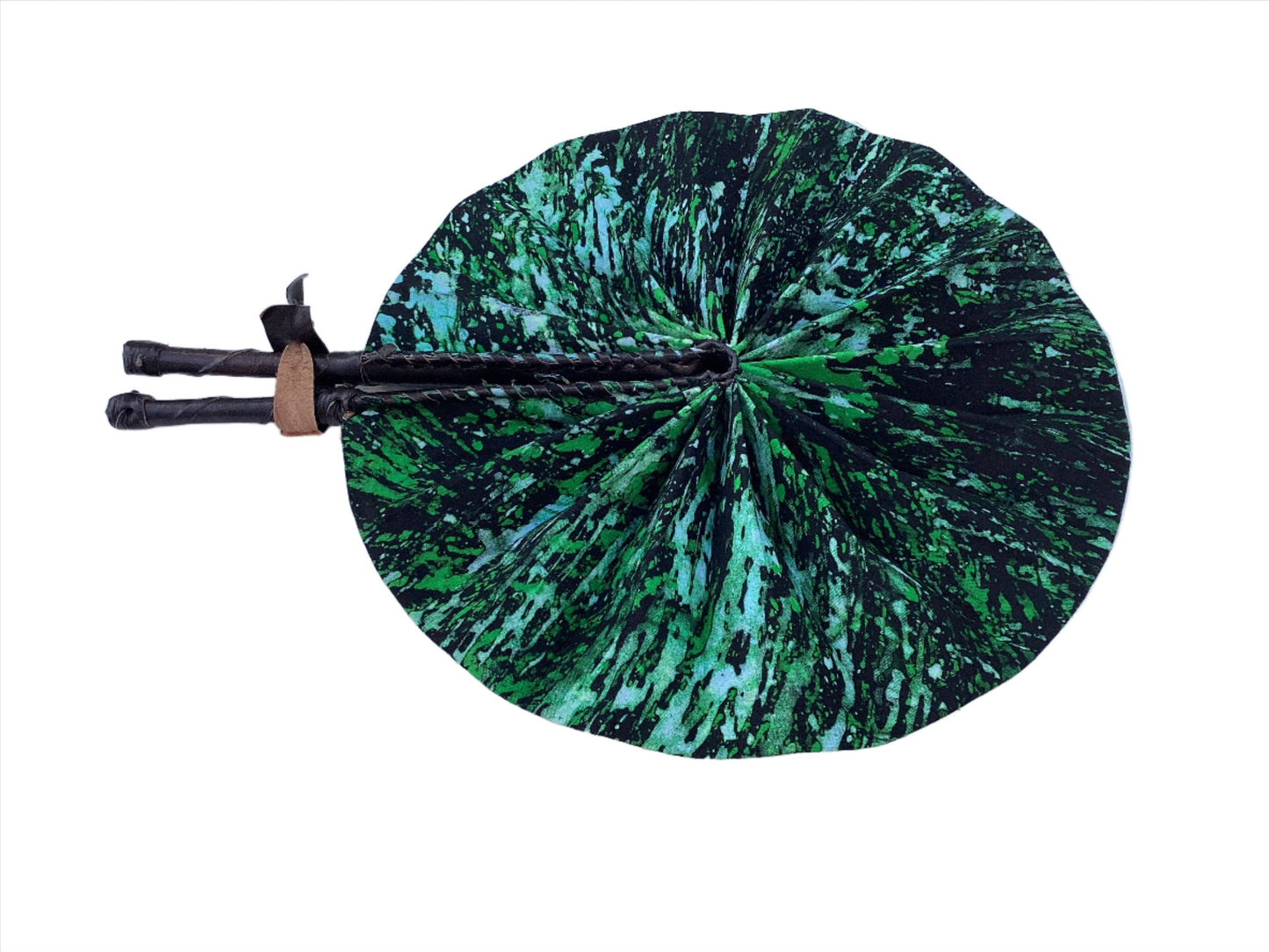 African Wax Print Fan, Handmade in Ghana