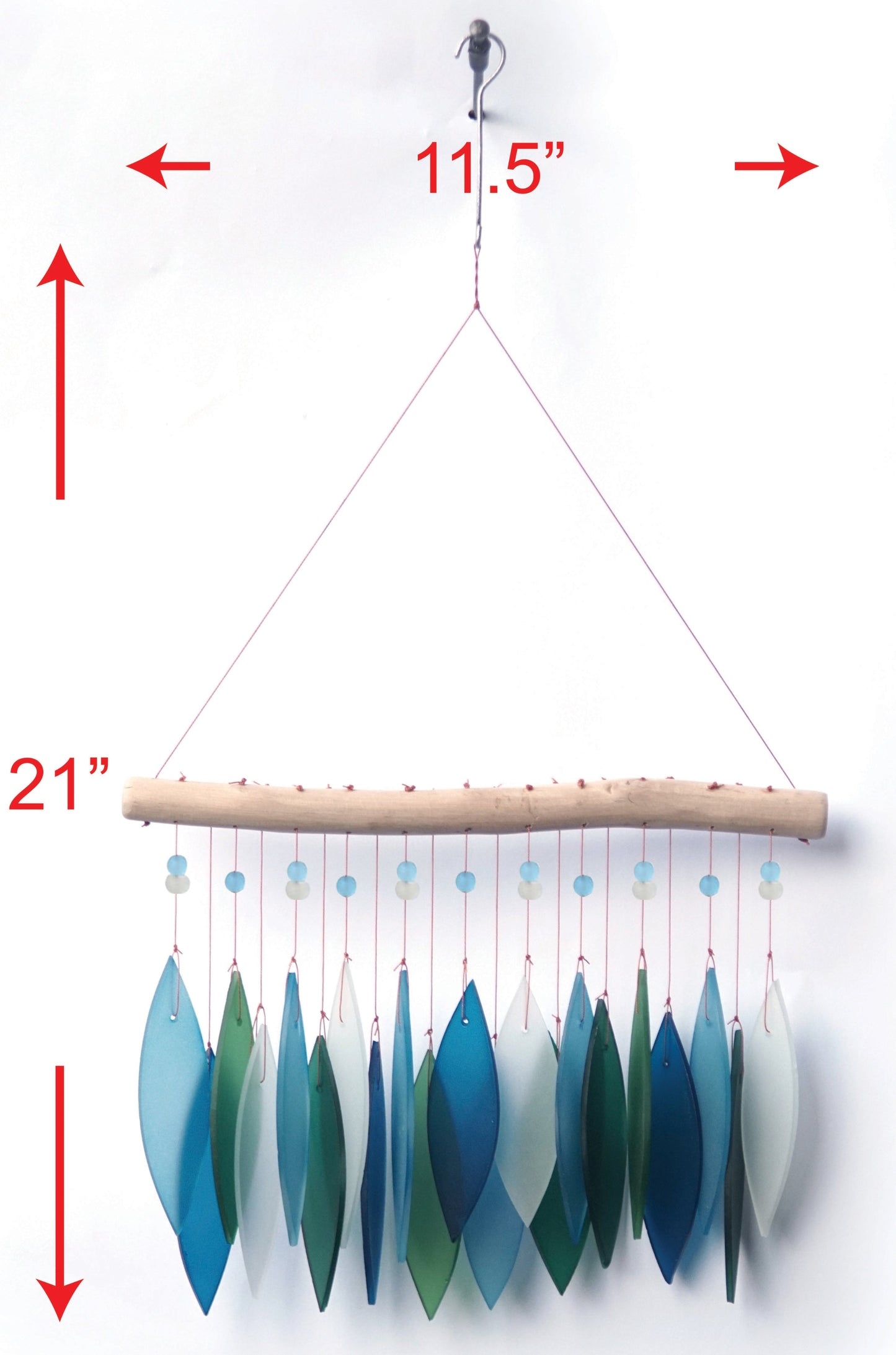 Featherline, Blue Lagoon Sea Glass Wind Chime
