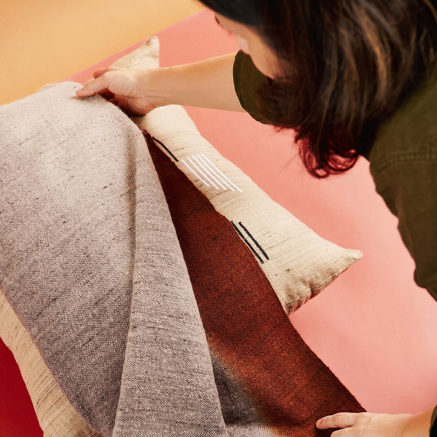 Simply Taupe Brown Gray Hand Spun Merino Handloom Throw