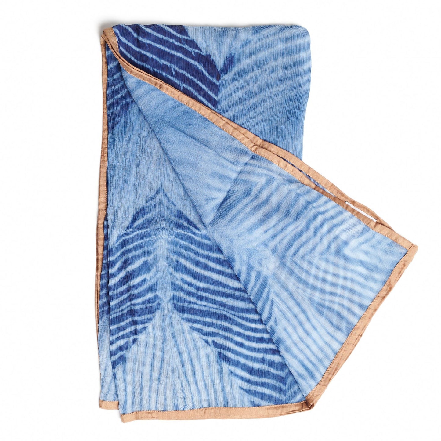 Samu Indigo Hand Printed Shibori Silk Chiffon Scarf