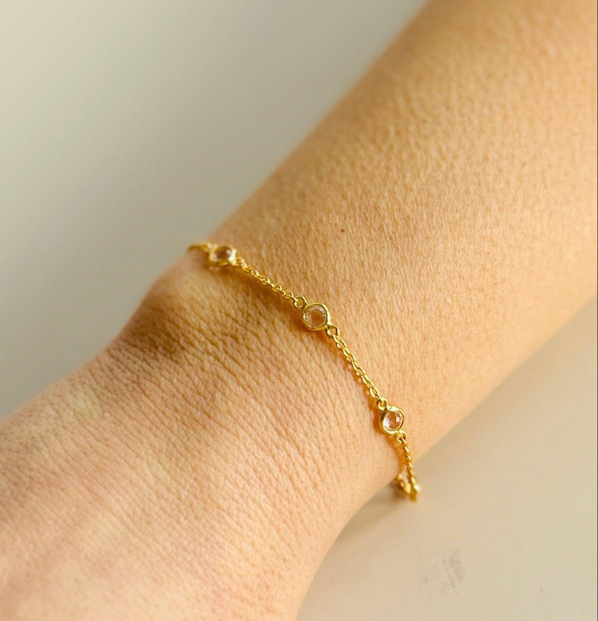 April Birthstone Bracelet — Crystal