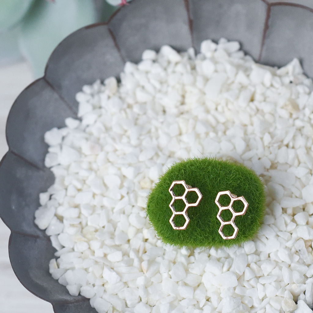 Honeycomb Stud Earrings