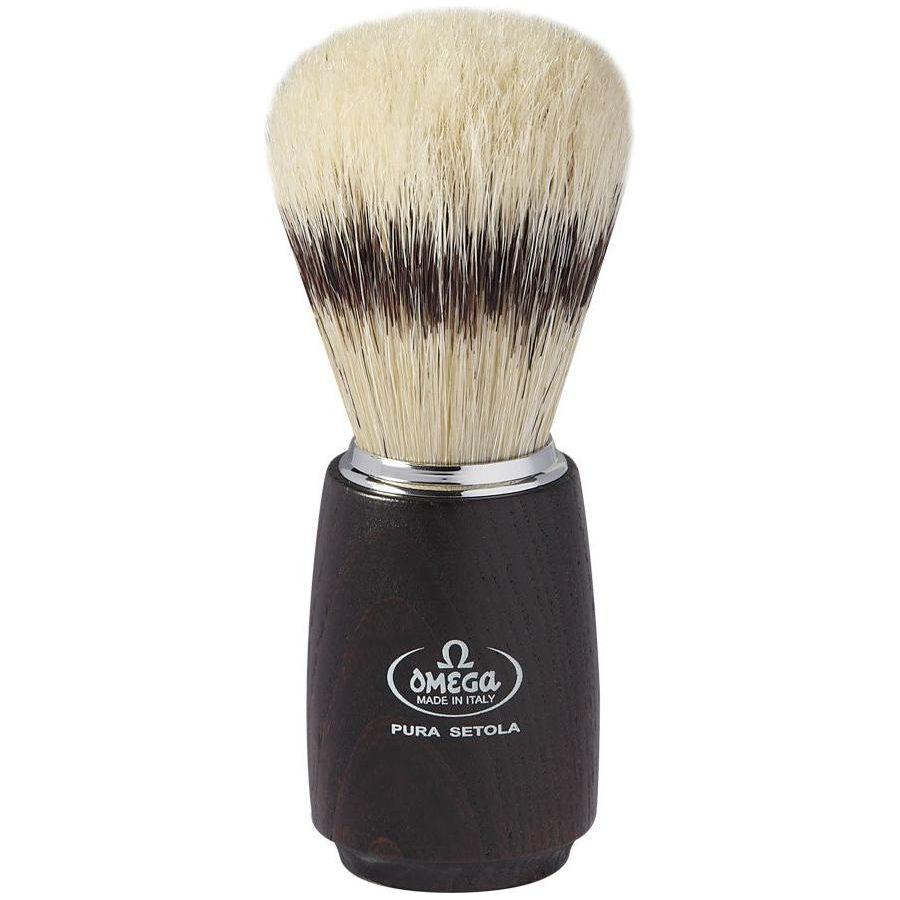 Omega Banded Boar Shaving Brush Dark Ash Wood #11712