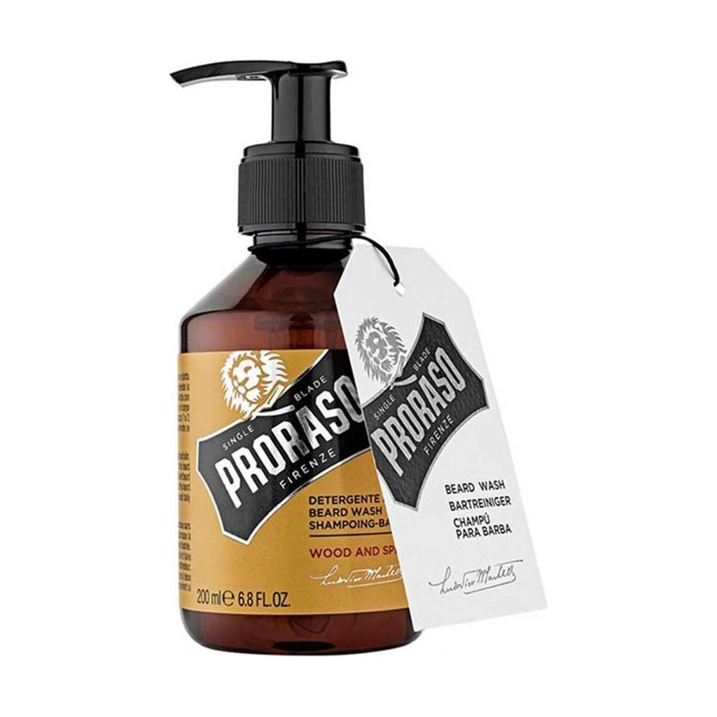 Proraso Single Blade Wood And Spice Beard Wash 6.8 Oz