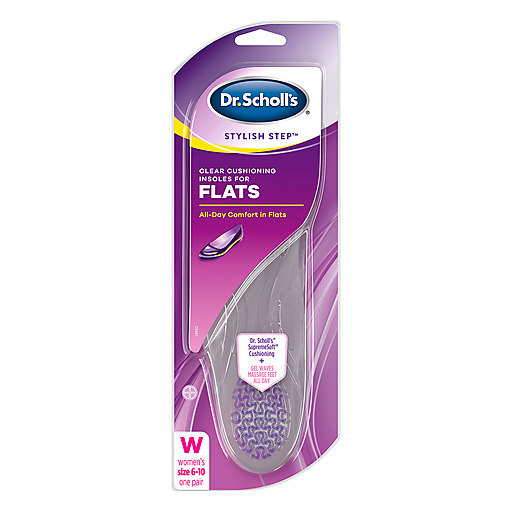 Dr Scholls Stylish Step Clear Cushioning Insoles For Flats, 1 Pair, Size 6-10