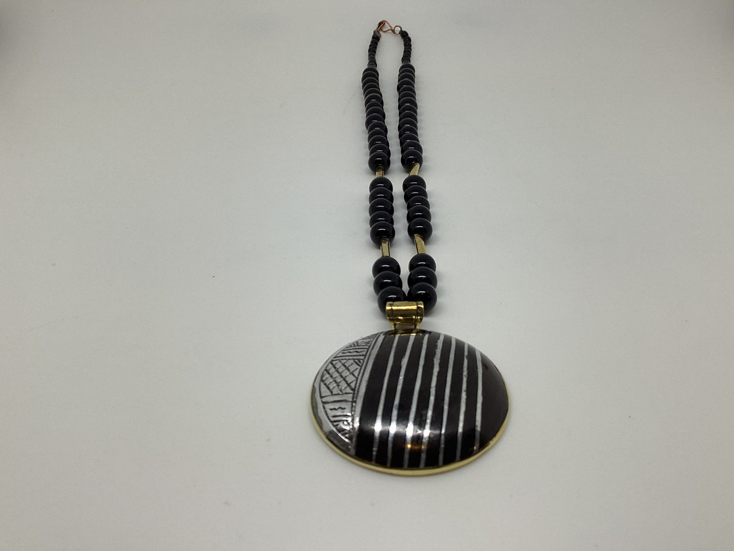 Tuareg ebony silver necklace