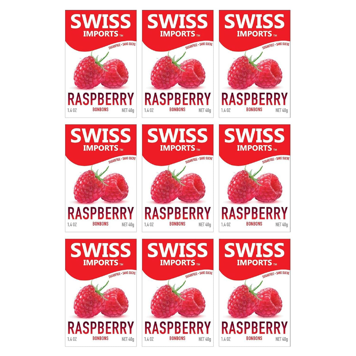 Swiss Imports Raspberry Sugarfree Candy Bonbons - 1.4oz
