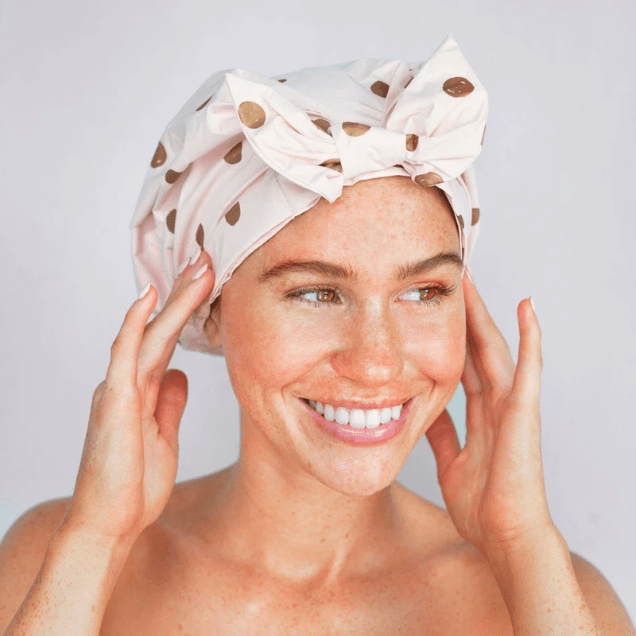 KitSch Elevated Shower cap Blush Dot