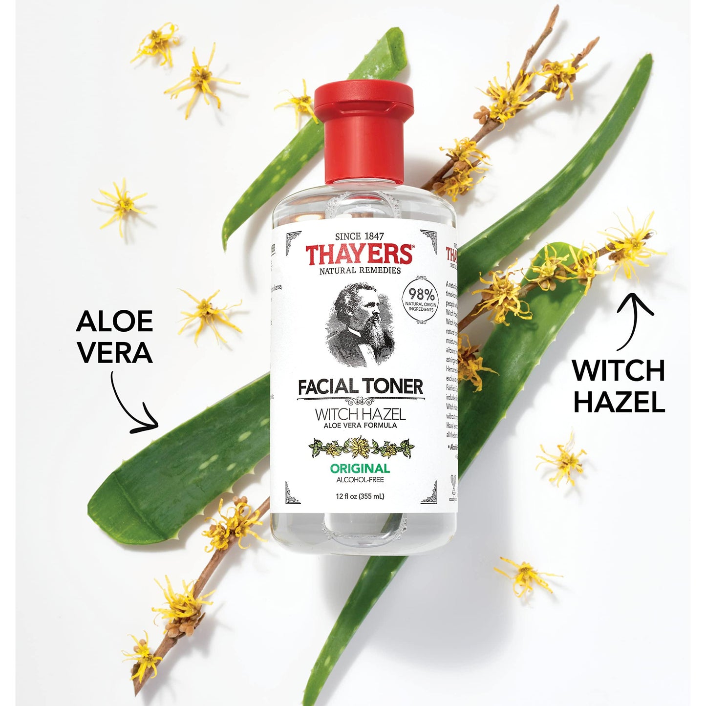 Thayers Witch Hazel With Aloe Vera Original Alcohol Free 12 Oz