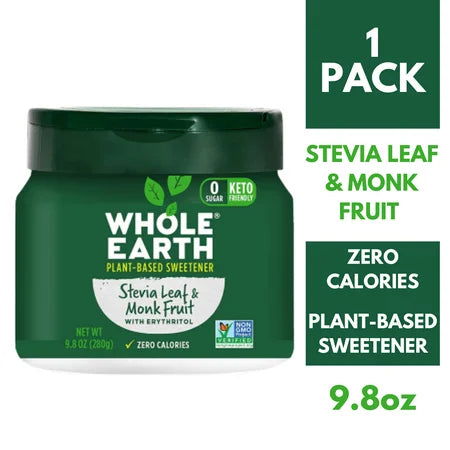 Whole Earth Stevia Leaf & Monk Fruit Plant-Based Sugar Alternative 9.8 oz