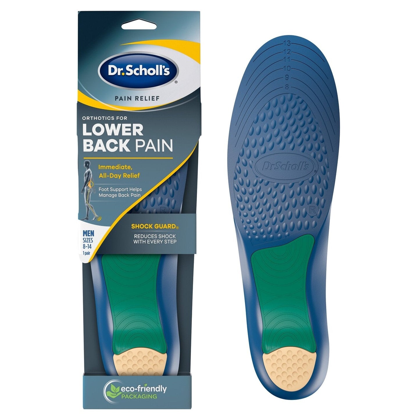 Dr. Scholl's Pain Relief Orthotics For Lower Back-Men 8-14